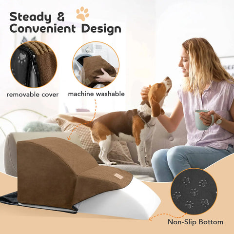 2 Step Dog Stairs - PLUS（31.5° Slope to Protect Your Doggy's Joints）