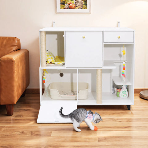 TSYPAIRS Cat Villa with Litter Box Enclosures
