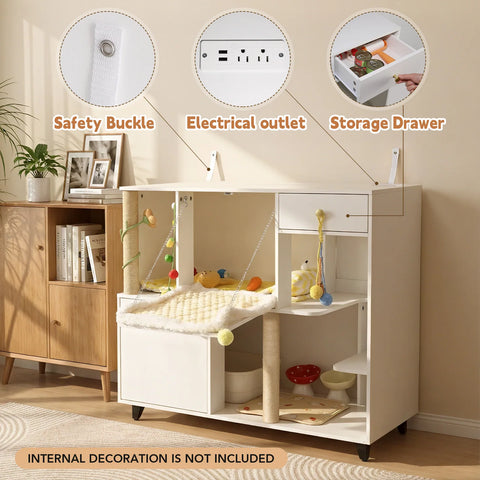 TSYPAIRS Cat Villa with Litter Box Enclosures