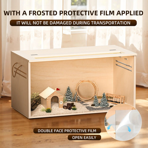 TSYPAIRS 32"/40"-Pine Hamster Cage-Small Animals Houses&Habitats Chewproof