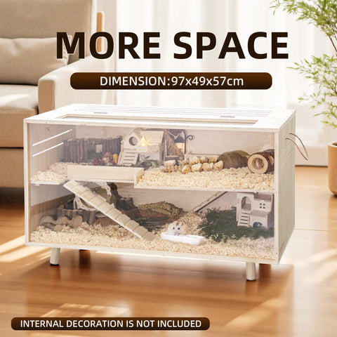 TSYPAIRS 32"/40"-Pine Hamster Cage-Small Animals Houses&Habitats Chewproof