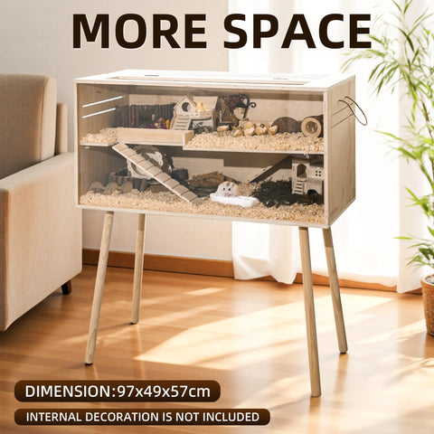 TSYPAIRS 32"/40"-Pine Hamster Cage-Small Animals Houses&Habitats Chewproof