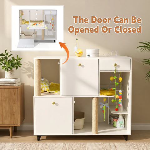 TSYPAIRS Cat Villa with Litter Box Enclosures