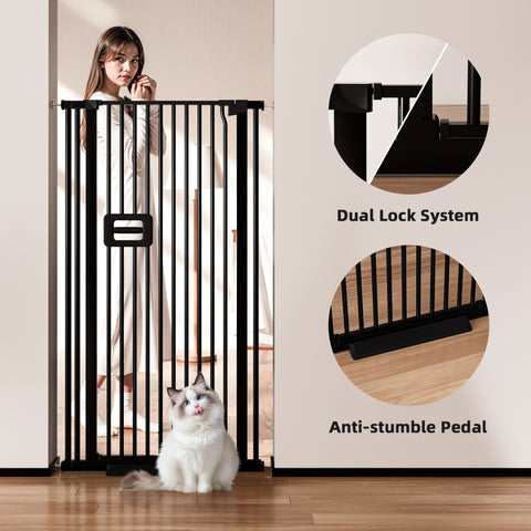 TSYPAIRS Tall Cat Gates 55*29.5''-33.85''（Black）