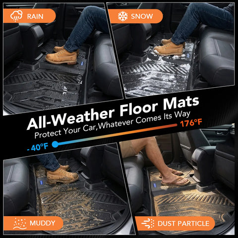 TPE Floor Mats -Floor All Weather Protector Truck Liners for Honda CRV Car Floor Mats 2023-2026 TPE All Weather Custom Fit Floor Liner Car Mats, Black