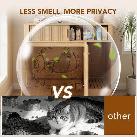 Cat Large Hidden Litter Box Enclosures with Charging Station,Prevent cat Litter from Being Carried Out,Modern Cat Furniture for Indoor,FIT Hold Electric Litter Boxes (L/XXL)