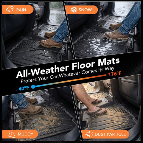 TPE Floor Mats -Floor All Weather Protector Truck Liners for Ford Bronco Car Floor Mats 2021-2025 TPE All Weather Custom Fit Floor Liner Car Mats, Black