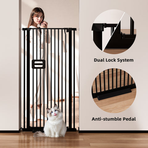 TSYPAIRS Tall Cat Gates 55*29.5''-33.85''（Black）