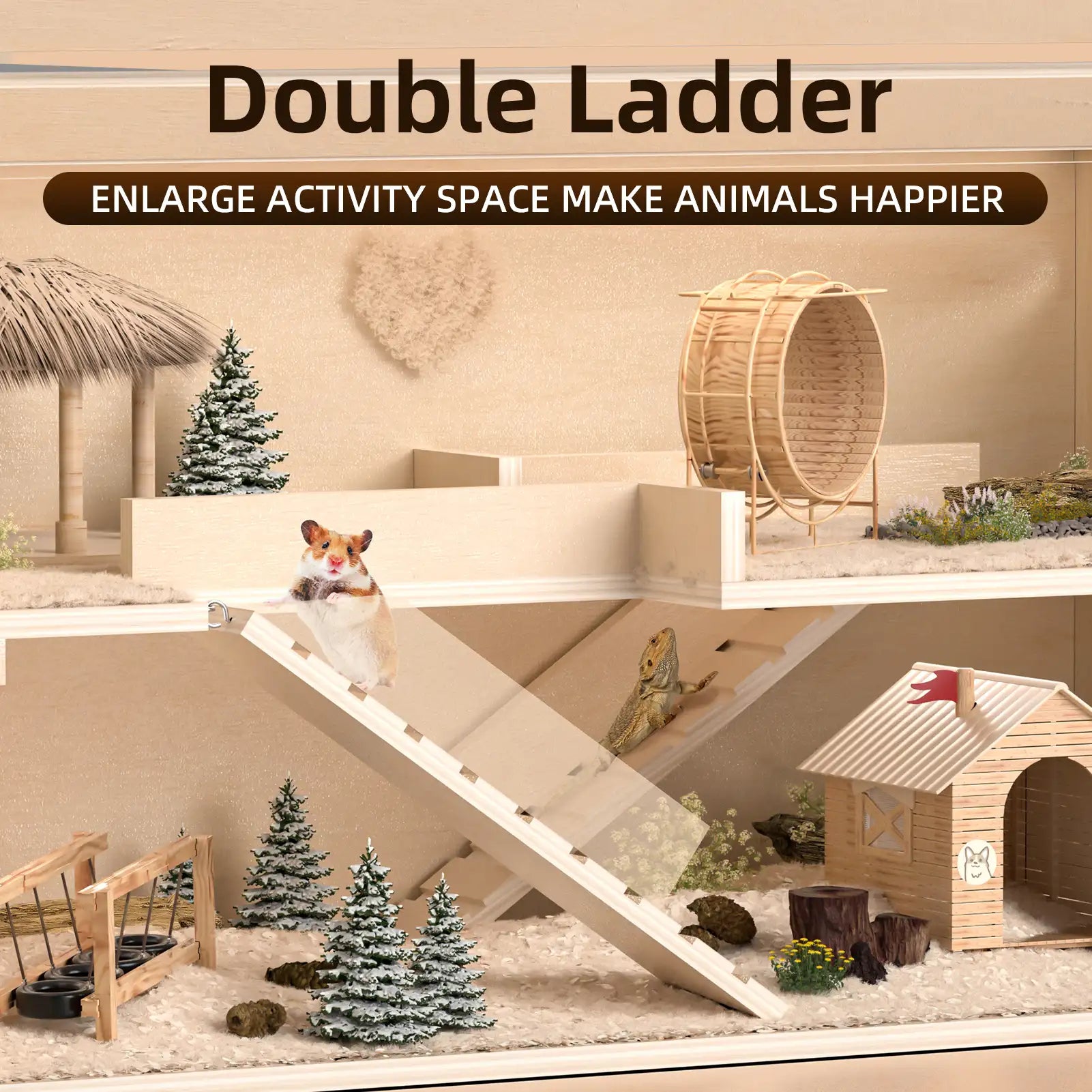 TSYPAIRS Wooden Hamster Cage