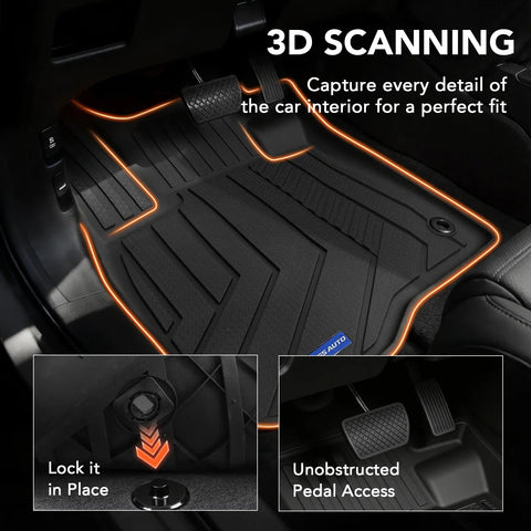 TPE Floor Mats -Floor All Weather Protector Truck Liners for Honda CRV Car Floor Mats 2023-2026 TPE All Weather Custom Fit Floor Liner Car Mats, Black