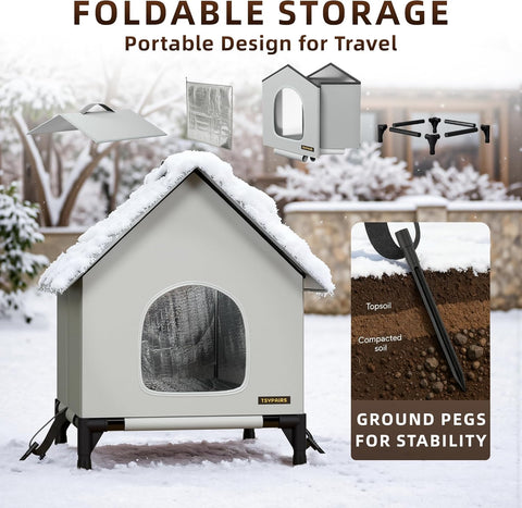 TSYPAIRS Outdoor Cat House Outdoor