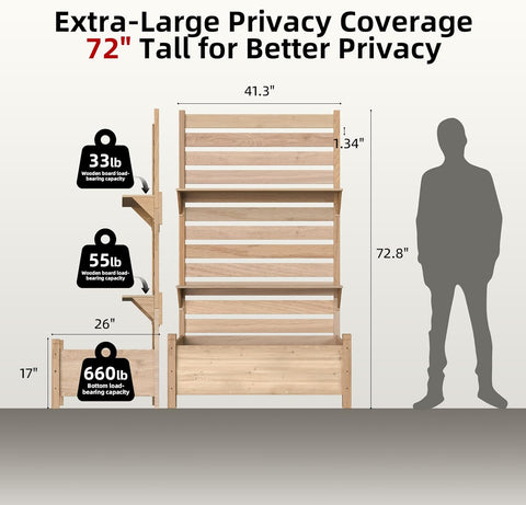 Outdoor Privacy Screen with Planter