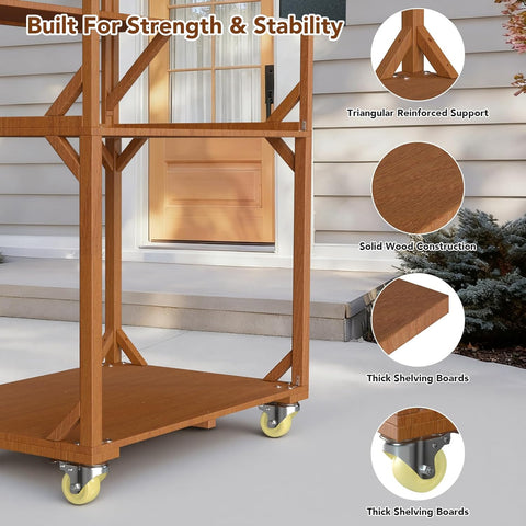 Wooden Farm Stand Cart