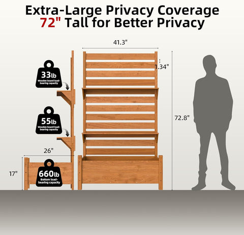 Outdoor Privacy Screen with Planter