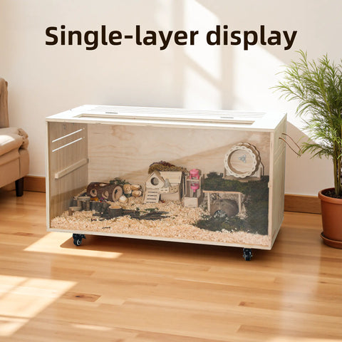 TSYPAIRS 32"/40"-Pine Hamster Cage-Small Animals Houses&Habitats Chewproof