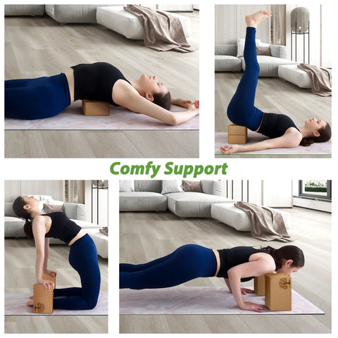 TSYPAIRS Cork Yoga Blocks（2 Pack Set）