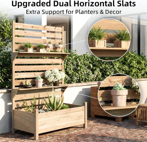 Outdoor Privacy Screen with Planter