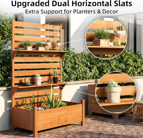 Outdoor Privacy Screen with Planter