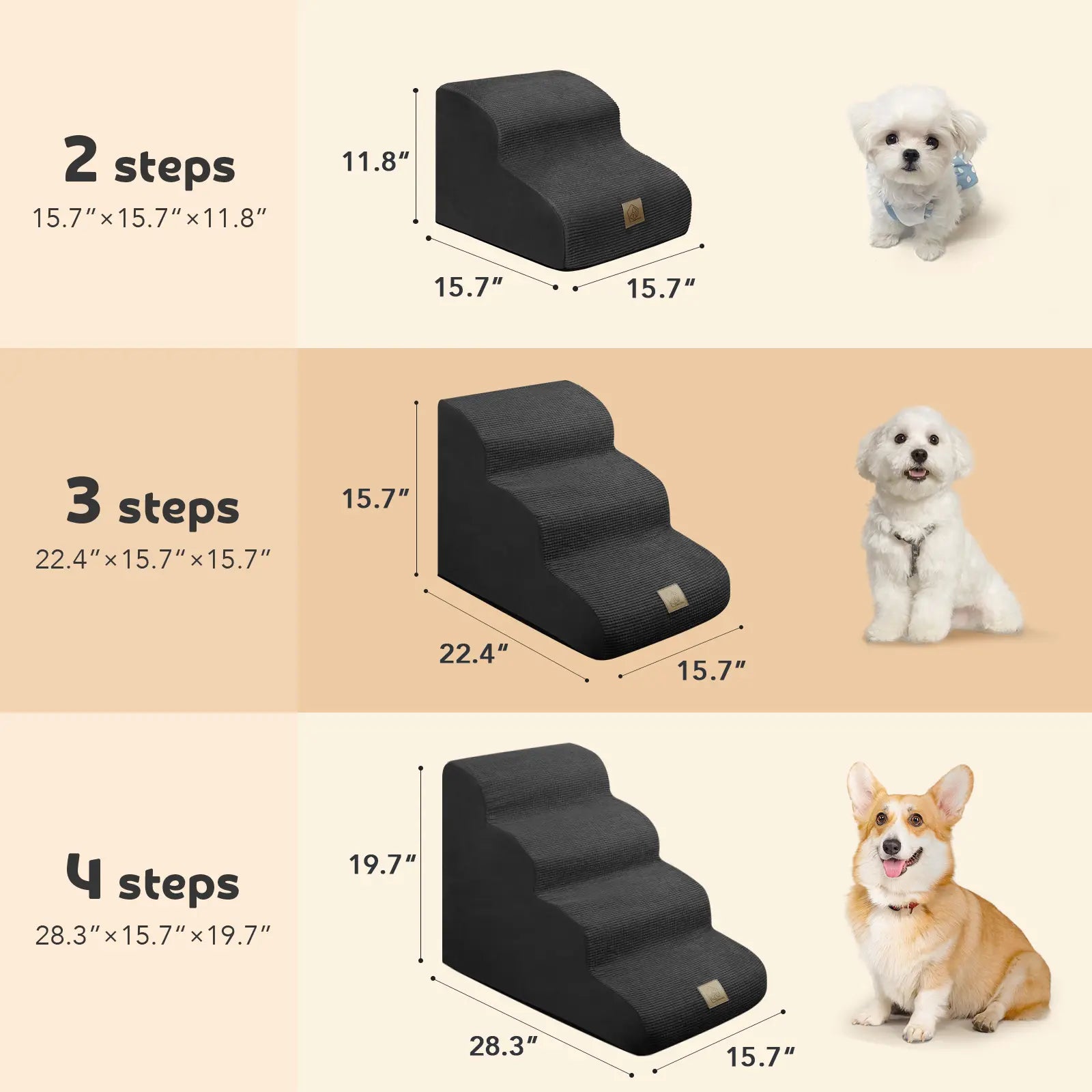 TSYPAIRS 3 Step Dog Stairs