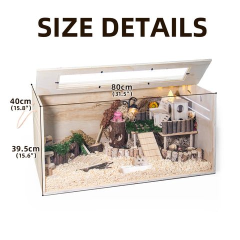 TSYPAIRS 32"/40"-Pine Hamster Cage-Small Animals Houses&Habitats Chewproof