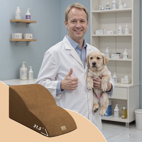 2 Step Dog Stairs - PLUS（31.5° Slope to Protect Your Doggy's Joints）