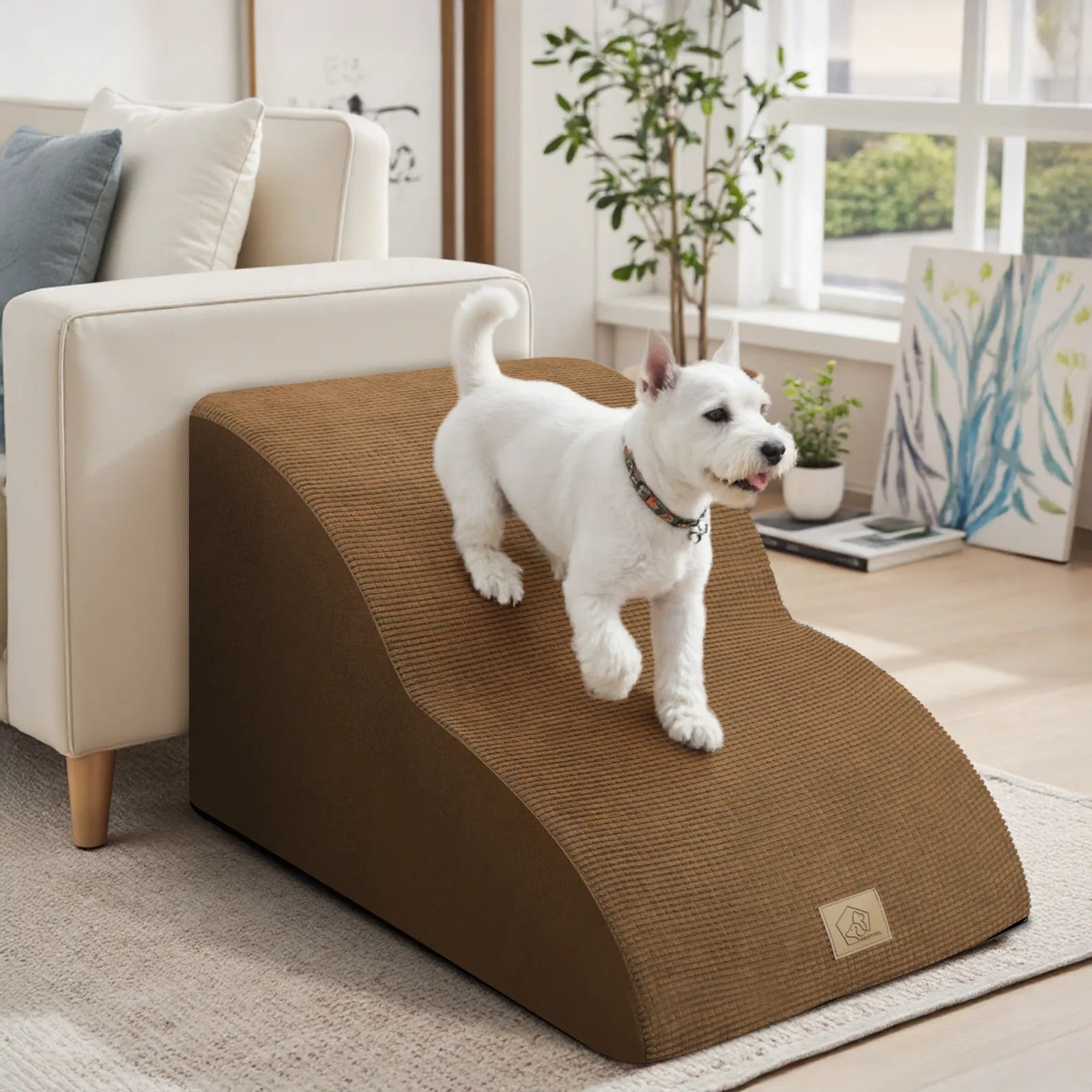 2 Step Dog Stairs - PLUS（31.5° Slope to Protect Your Doggy's Joints）