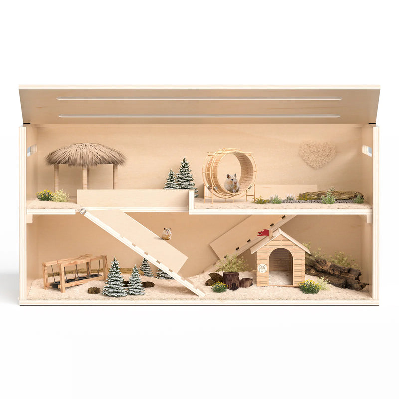 TSYPAIRS 32"/40"-Pine Hamster Cage-Small Animals Houses&Habitats Chewproof